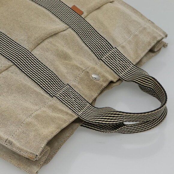 HERMES New Fourre Tout MM Hand Bag Canvas Gray Silver - Picture 6 of 16